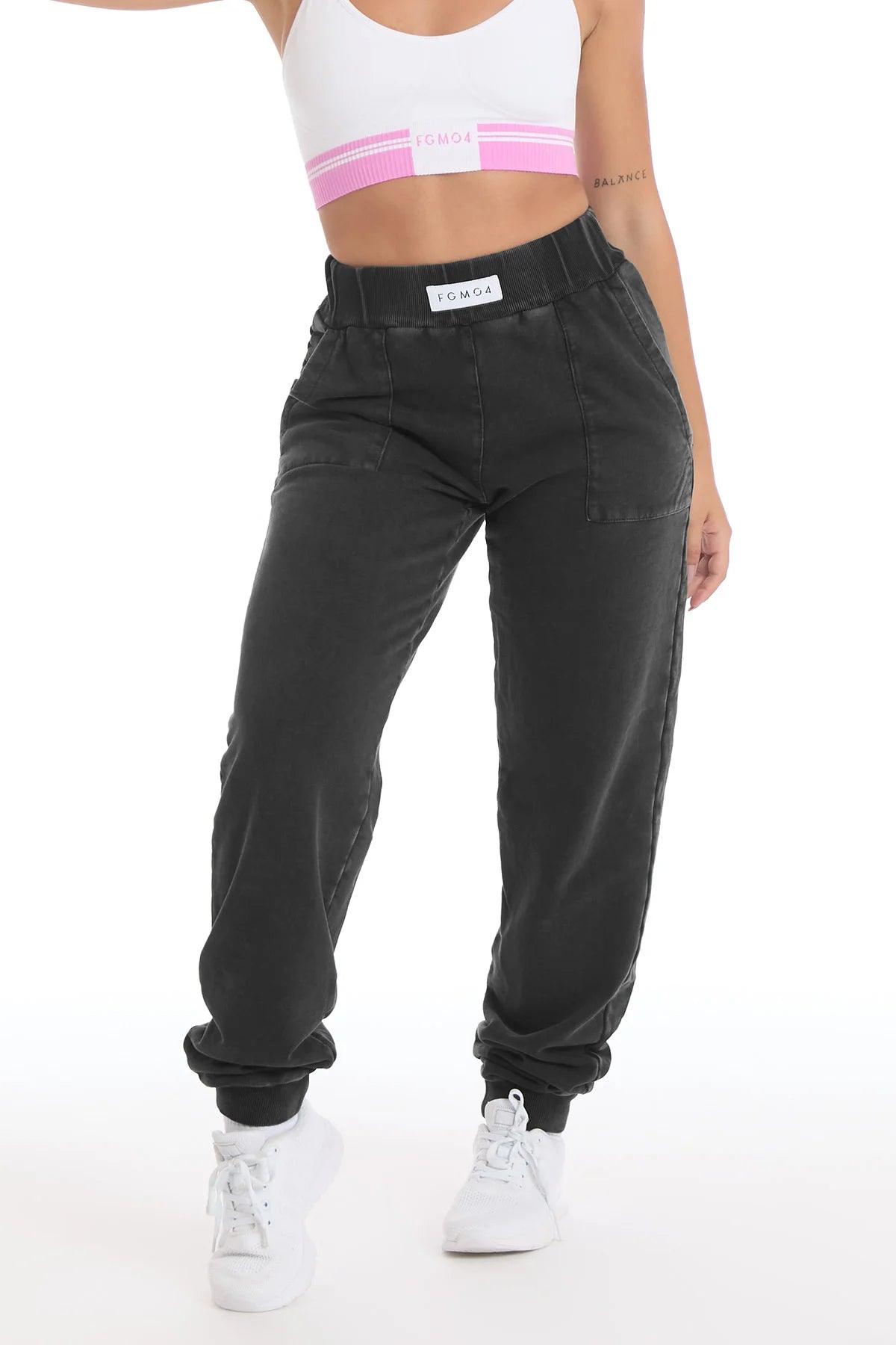 Pantalone Jogger Slim Donna Grigio Ardesia - FGM04 - Linea Ikonic - fgm04