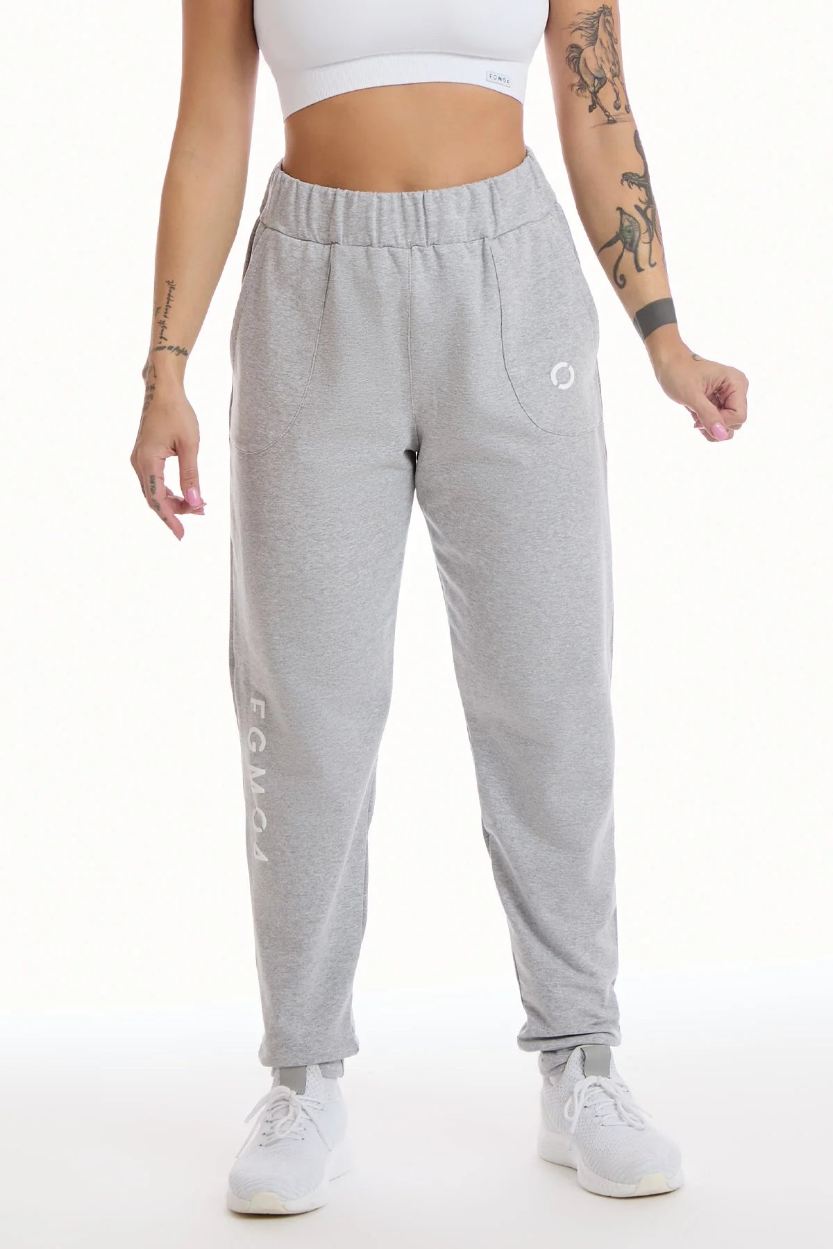 Pantaloni jogger Ikonic WINTER FLAG Gri Melange