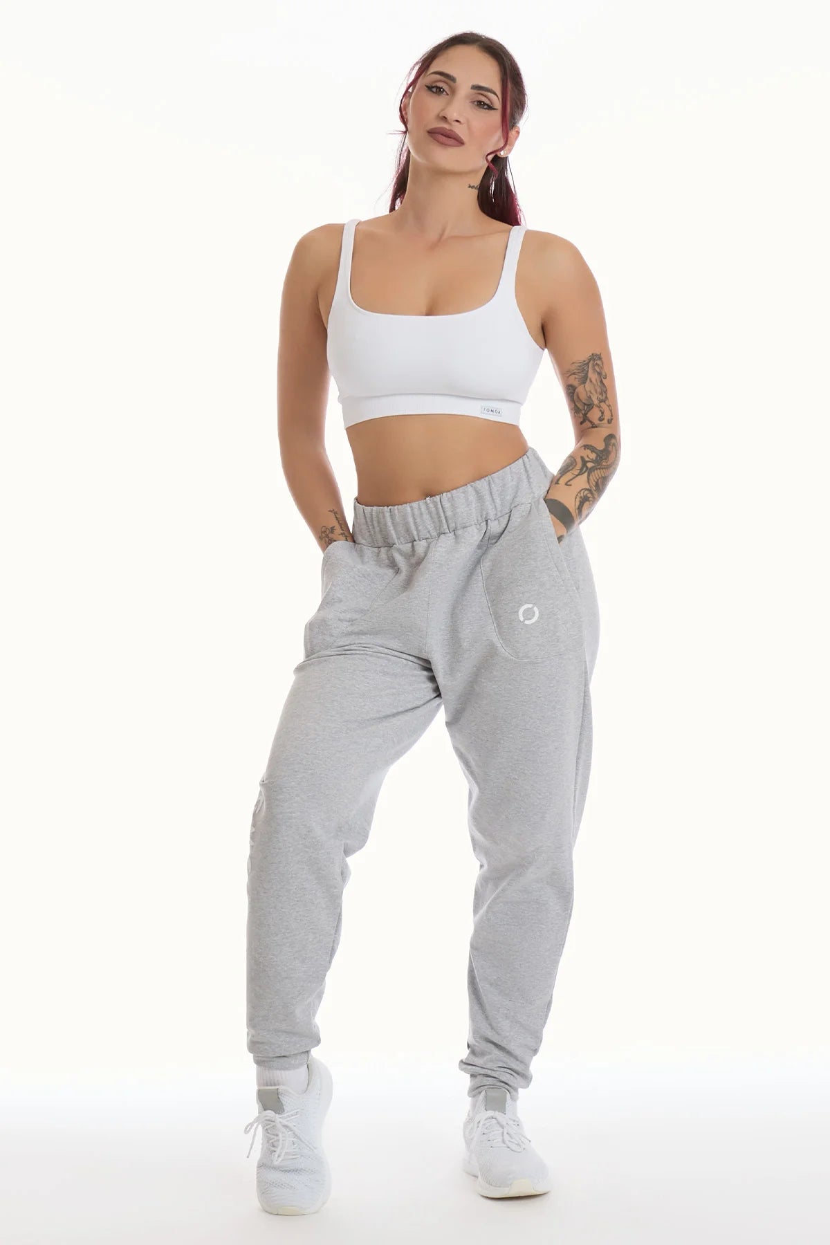 Pantalone Jogger Ikonic WINTER FLAG Grigio Melange - FGM04 - Linea Ikonic - fgm04