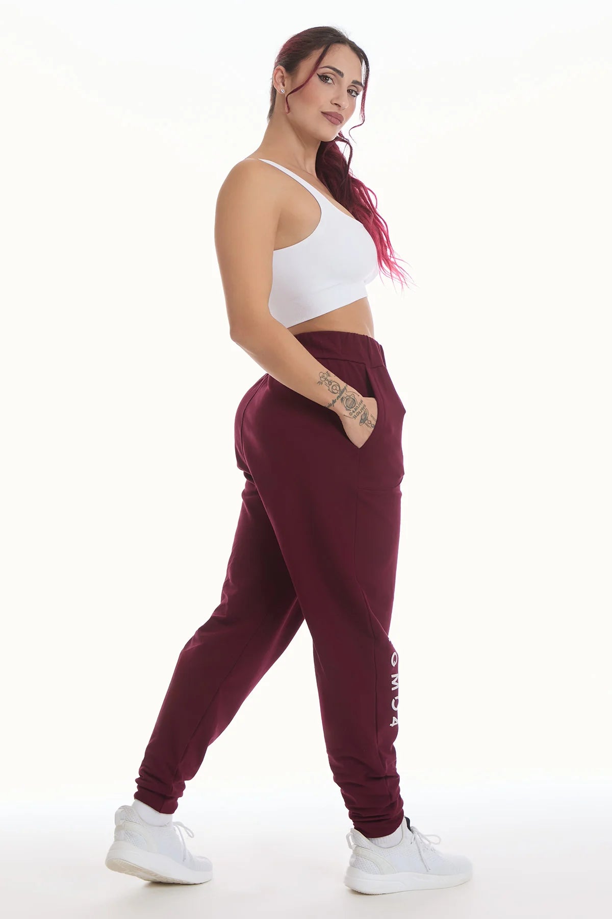 Pantalone Jogger Ikonic WINTER FLAG Prugna - FGM04 - Linea Ikonic - fgm04