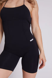 Jumpsuit Corta Teti Bretelline Nero - FGM04
