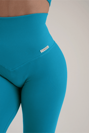 Leggings Gym Fashion Azzurro Hawaiian - FGM04 - LEGGINGS ANTICELLULITE - fgm04