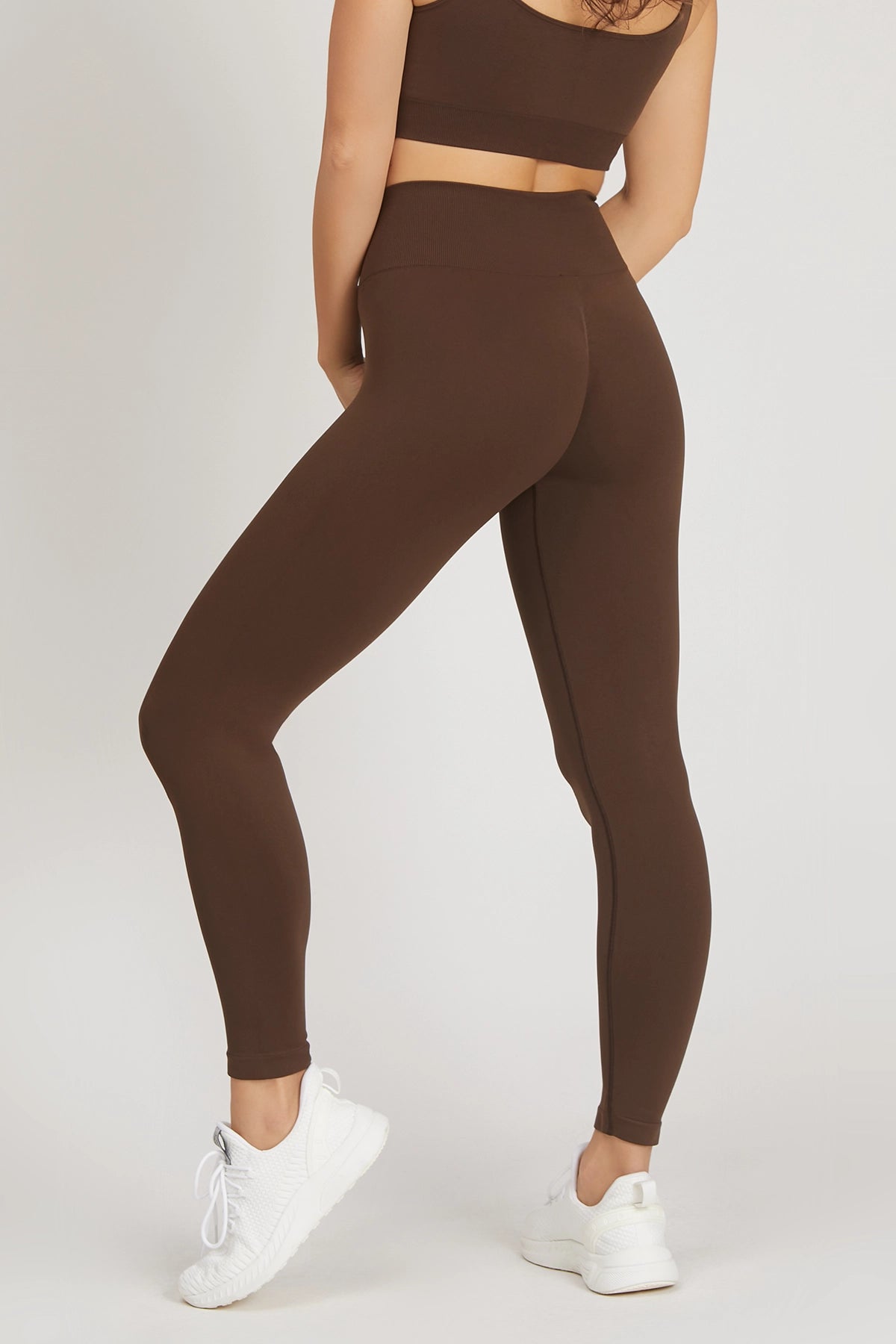 Leggings sportivi con tecnologia FIR soft push up senza arricciatura Confidence Cioccolato - FGM04 - LEGGINGS ANTICELLULITE - fgm04