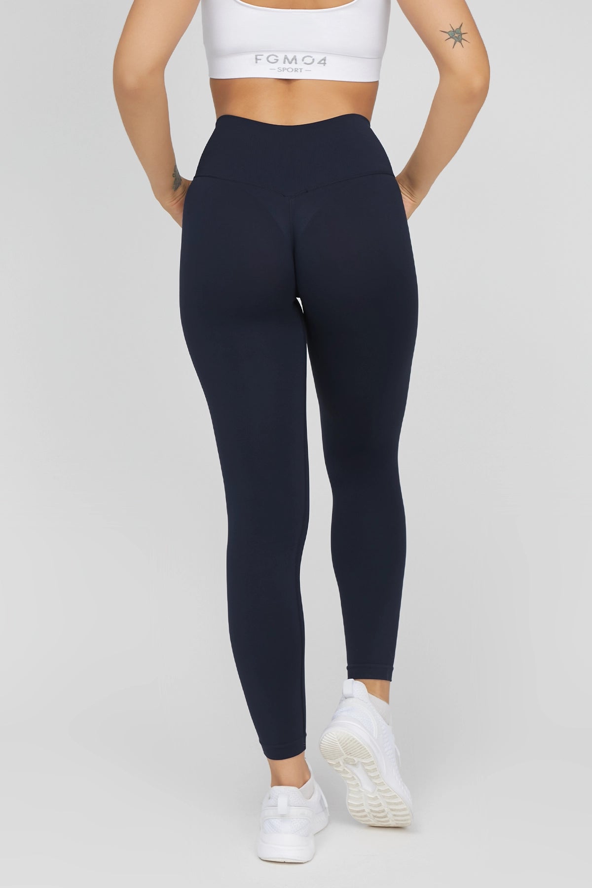 Leggings sportivi con tecnologia FIR soft push up senza arricciatura Shape - Up Fgm04 2.0 Blu Notte Pancia Piatta - FGM04 - LEGGINGS ANTICELLULITE - fgm04