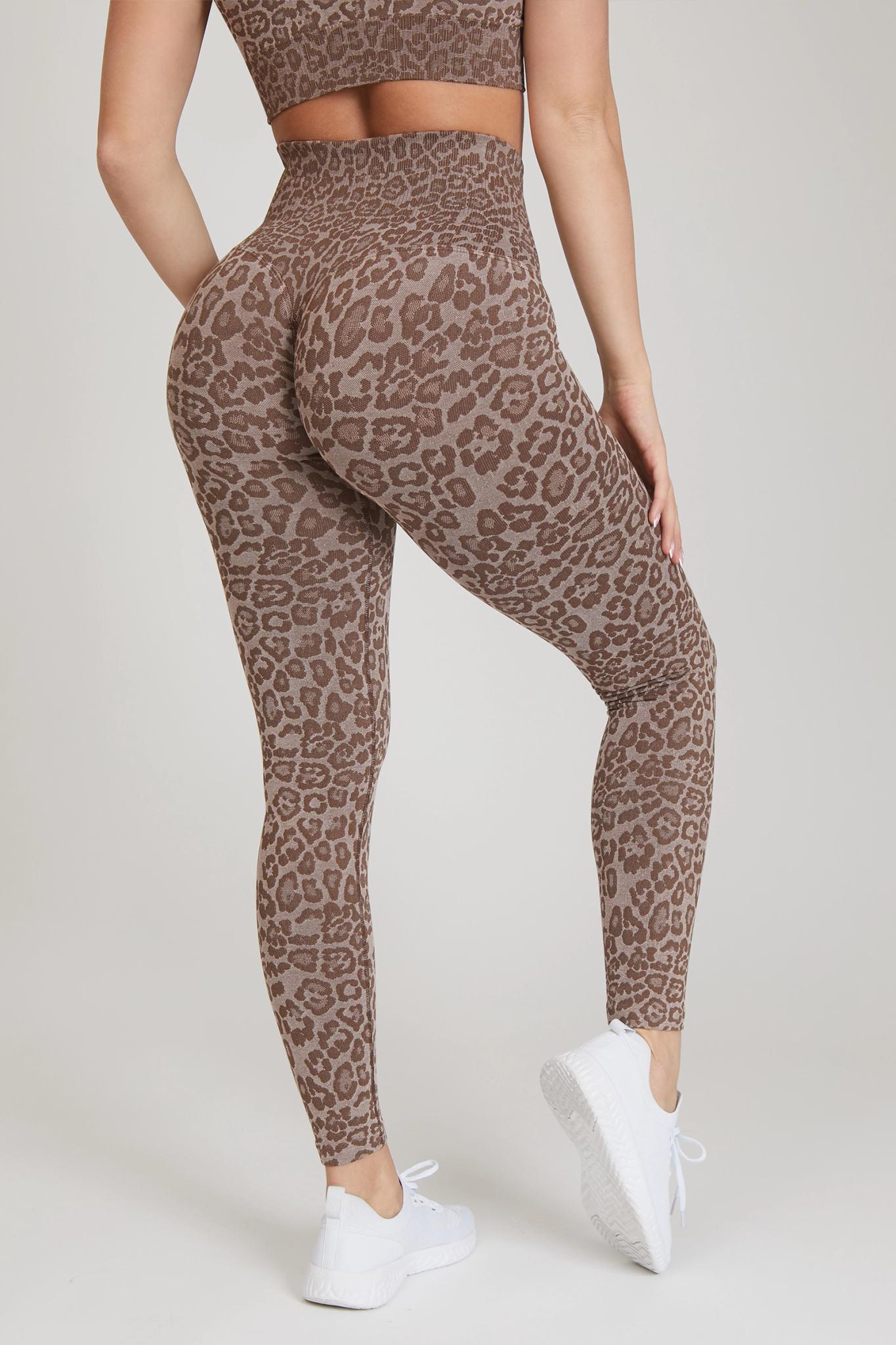 Leggings sportivi con tecnologia FIR push up con arricciatura animalier Wild Essence BambùFIR Caramel - fgm04 - LEGGINGS ANTICELLULITE - fgm04
