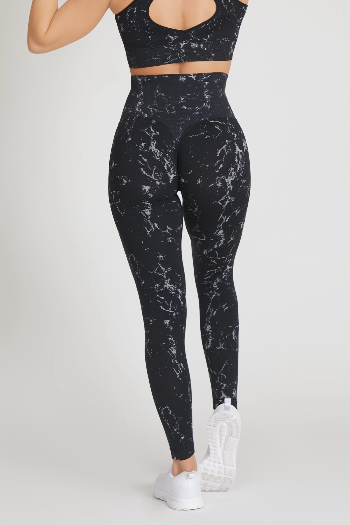Leggings Push Up Marmo Nero - FGM04 - LEGGINGS ANTICELLULITE - fgm04