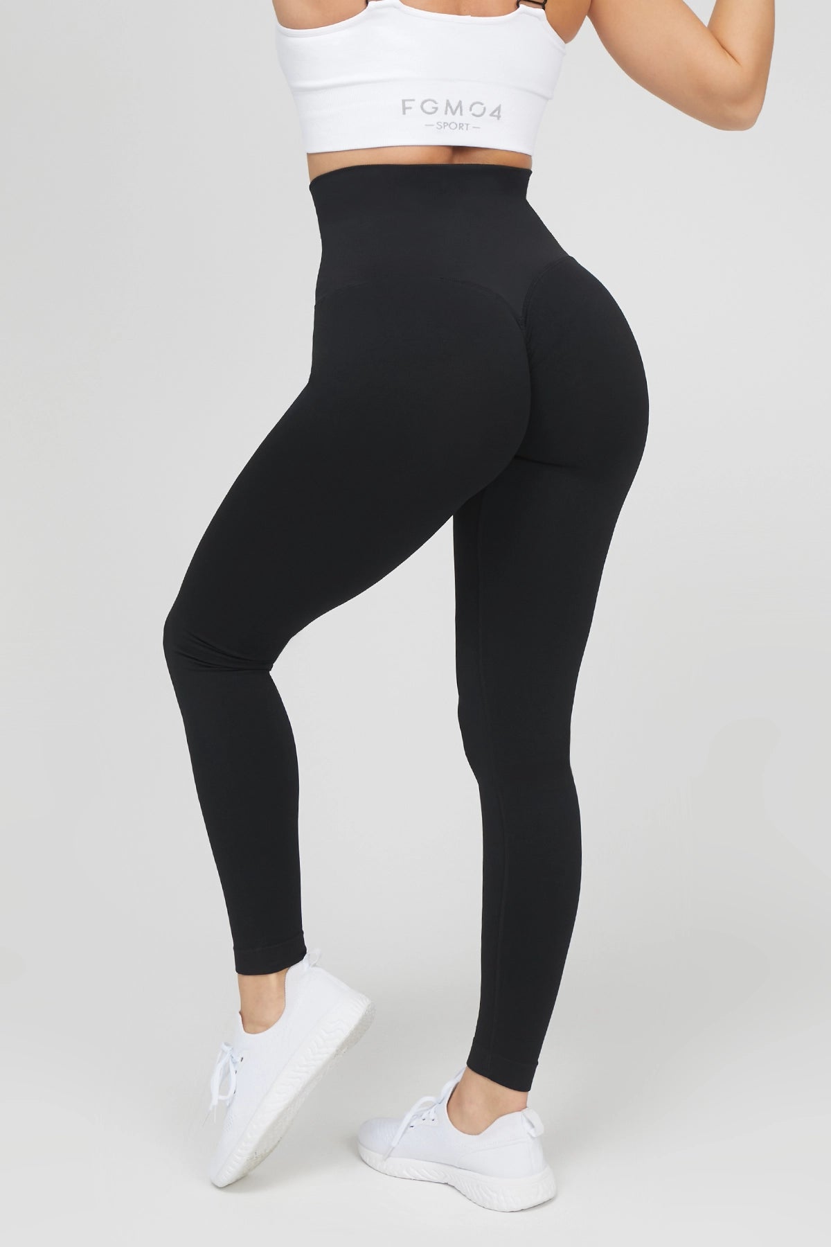 Leggings sportivi con tecnologia FIR push up con arricciatura termici HotFir Push Up Nero - FGM04 - LEGGINGS ANTICELLULITE - fgm04