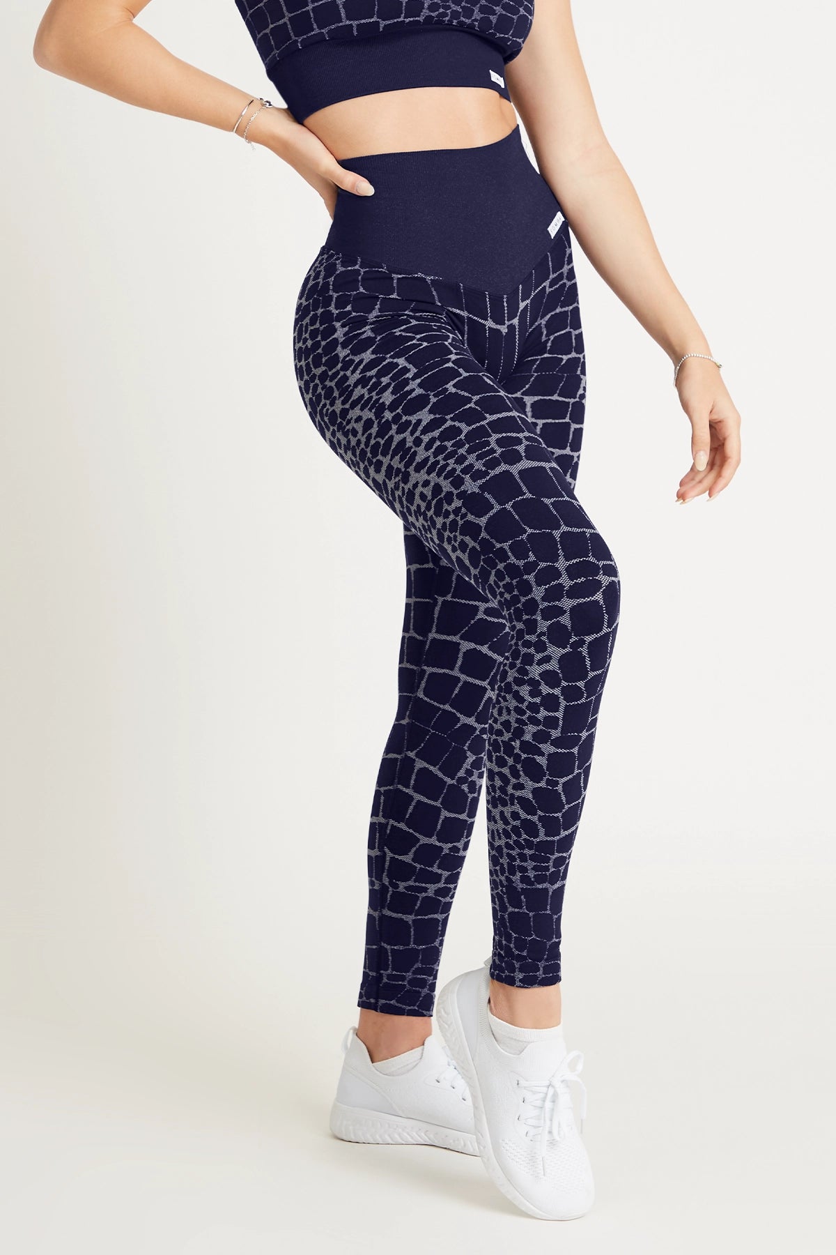 Leggings sportivi con tecnologia FIR push up con arricciatura All - Up Cocco Blu Notte - FGM04 - LEGGINGS ANTICELLULITE - fgm04
