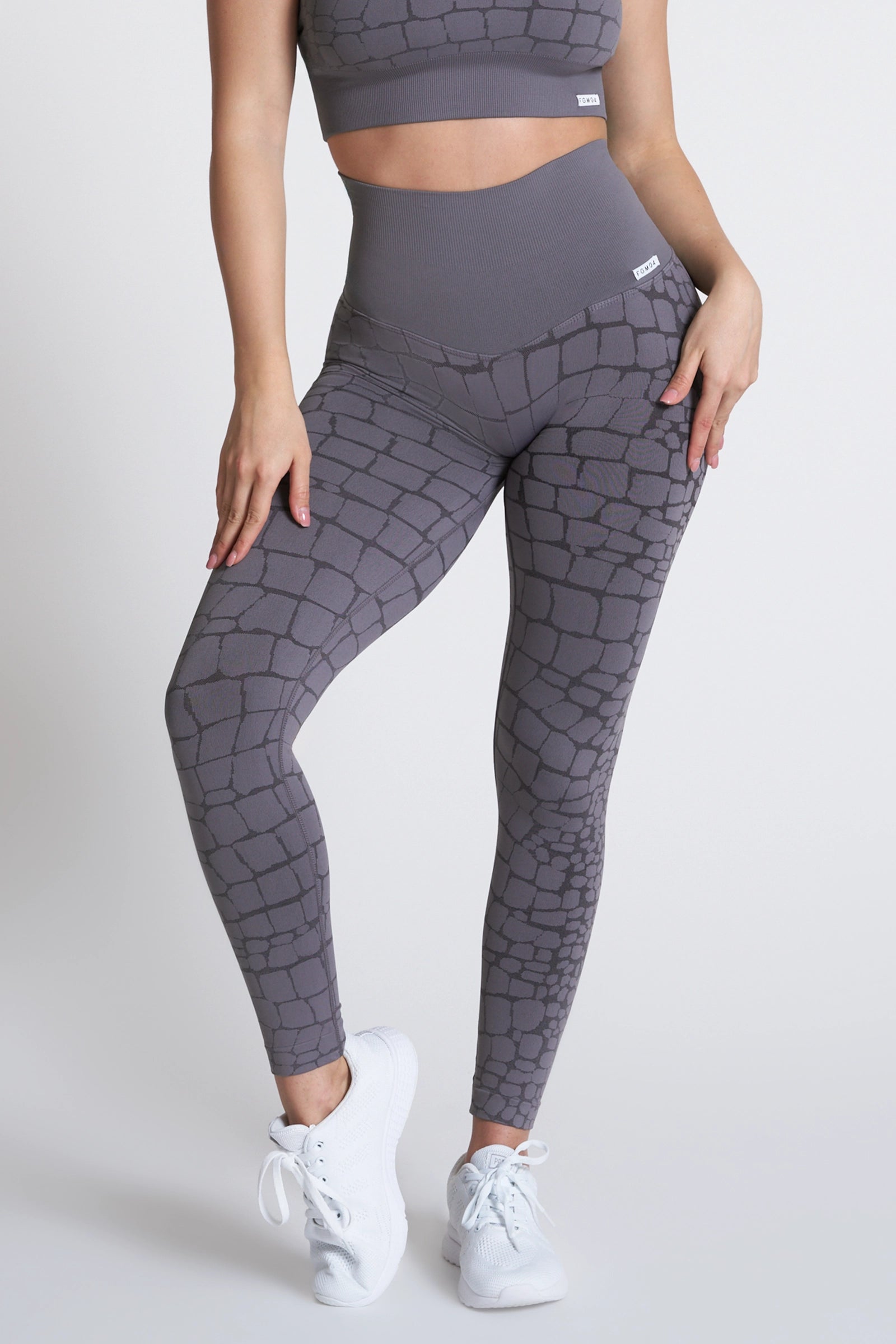 Leggings sportivi con tecnologia FIR push up con arricciatura animalier All - up Grigio Ira Cocco - FGM04 - LEGGINGS ANTICELLULITE - fgm04