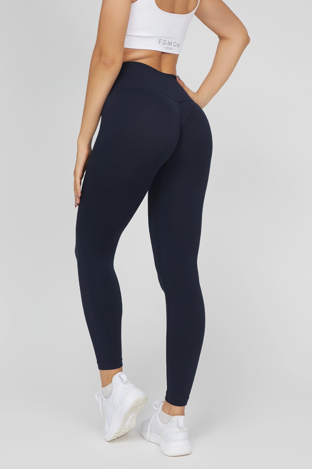 Leggings sportivi con tecnologia FIR soft push up senza arricciatura Shape - Up Fgm04 2.0 Blu Notte Pancia Piatta - FGM04 - LEGGINGS ANTICELLULITE - fgm04