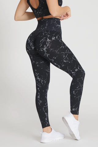Leggings Push Up Marmo Nero - FGM04 - LEGGINGS ANTICELLULITE - fgm04