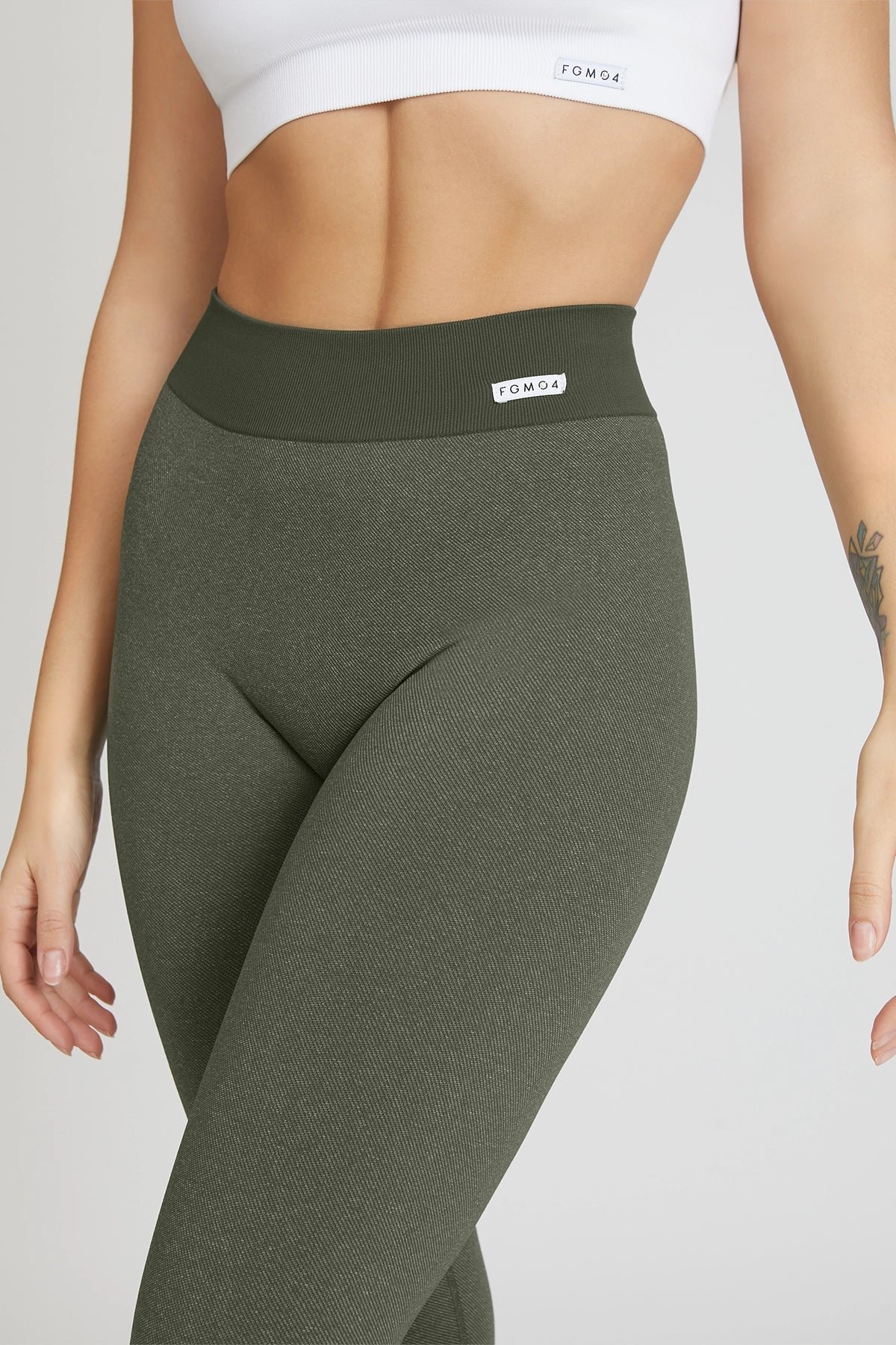 Leggings sportivi basici con tecnologia FIR JEANS BASIC Verde - FGM04 - LEGGINGS ANTICELLULITE - fgm04