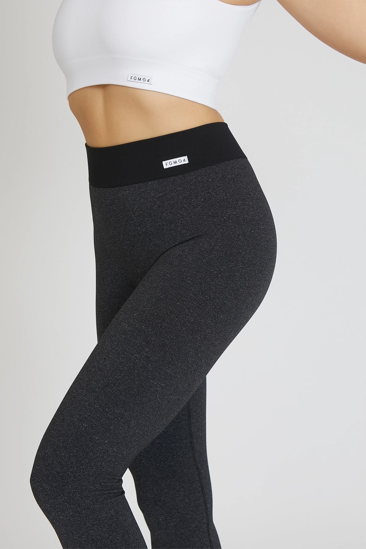 Leggings sportivi basici con tecnologia FIR JEANS BASIC Nero - FGM04 - LEGGINGS ANTICELLULITE - fgm04