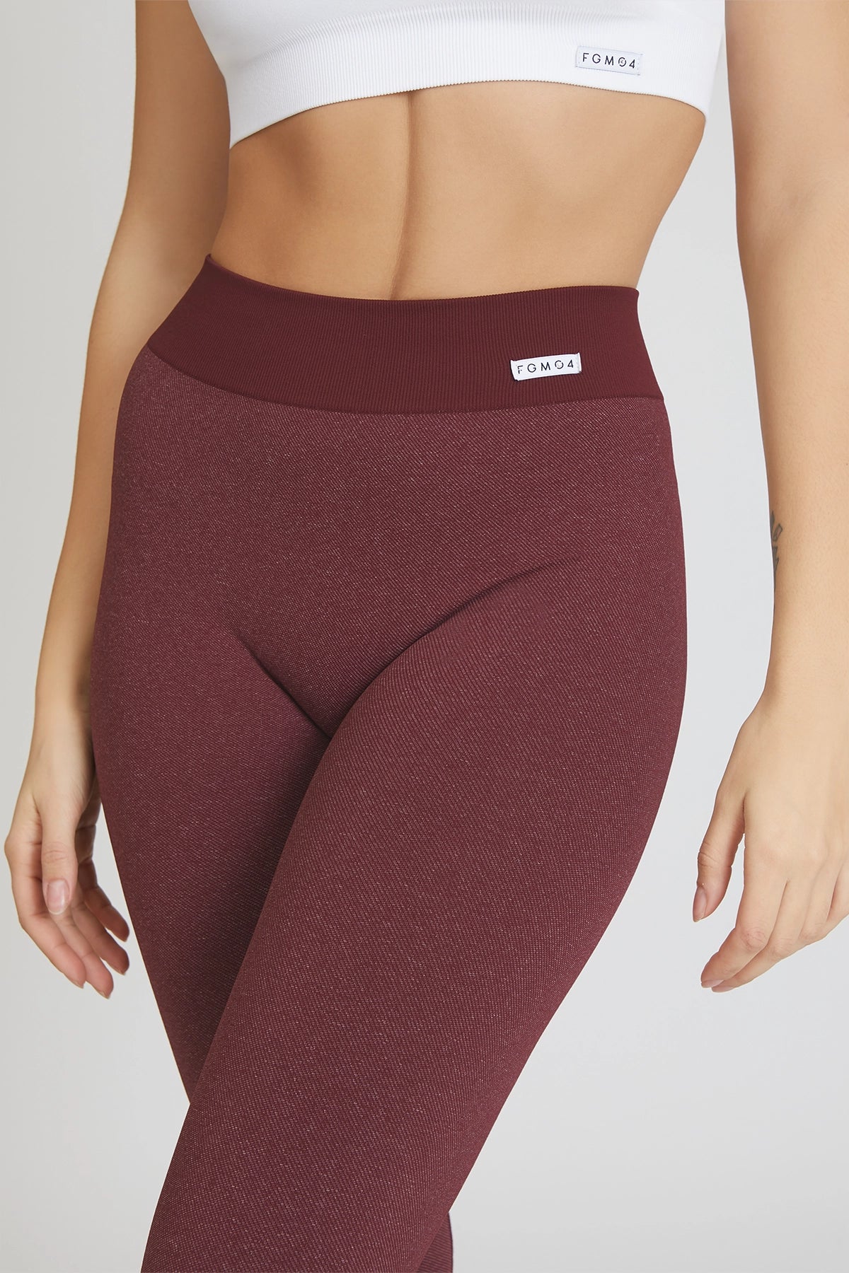 Leggings sportivi basici con tecnologia FIR JEANS BASIC Merlot - FGM04 - LEGGINGS ANTICELLULITE - fgm04