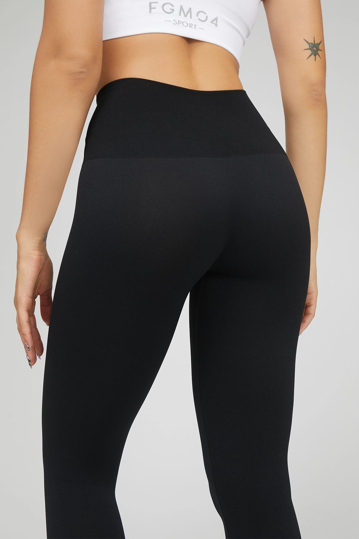 Leggings sportivi basici con tecnologia FIR termici HotFir Basic Nero - FGM04 - LEGGINGS ANTICELLULITE - fgm04