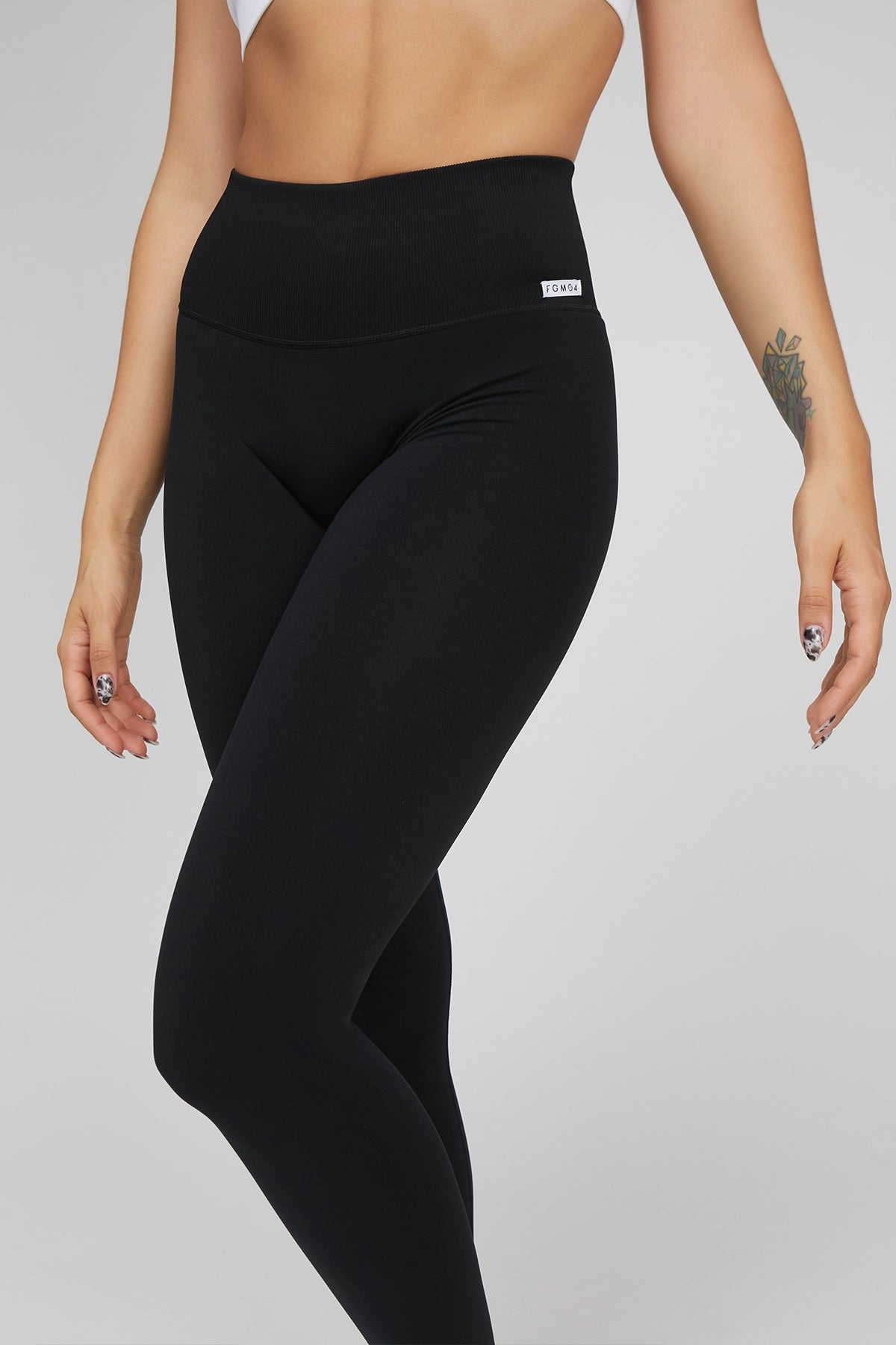 Leggings sportivi con tecnologia FIR soft push up senza arricciatura Shape - Up Fgm04 2.0 Nero Pancia Piatta - FGM04 - LEGGINGS ANTICELLULITE - fgm04