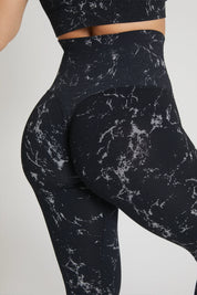 Leggings Push Up Marmo Nero