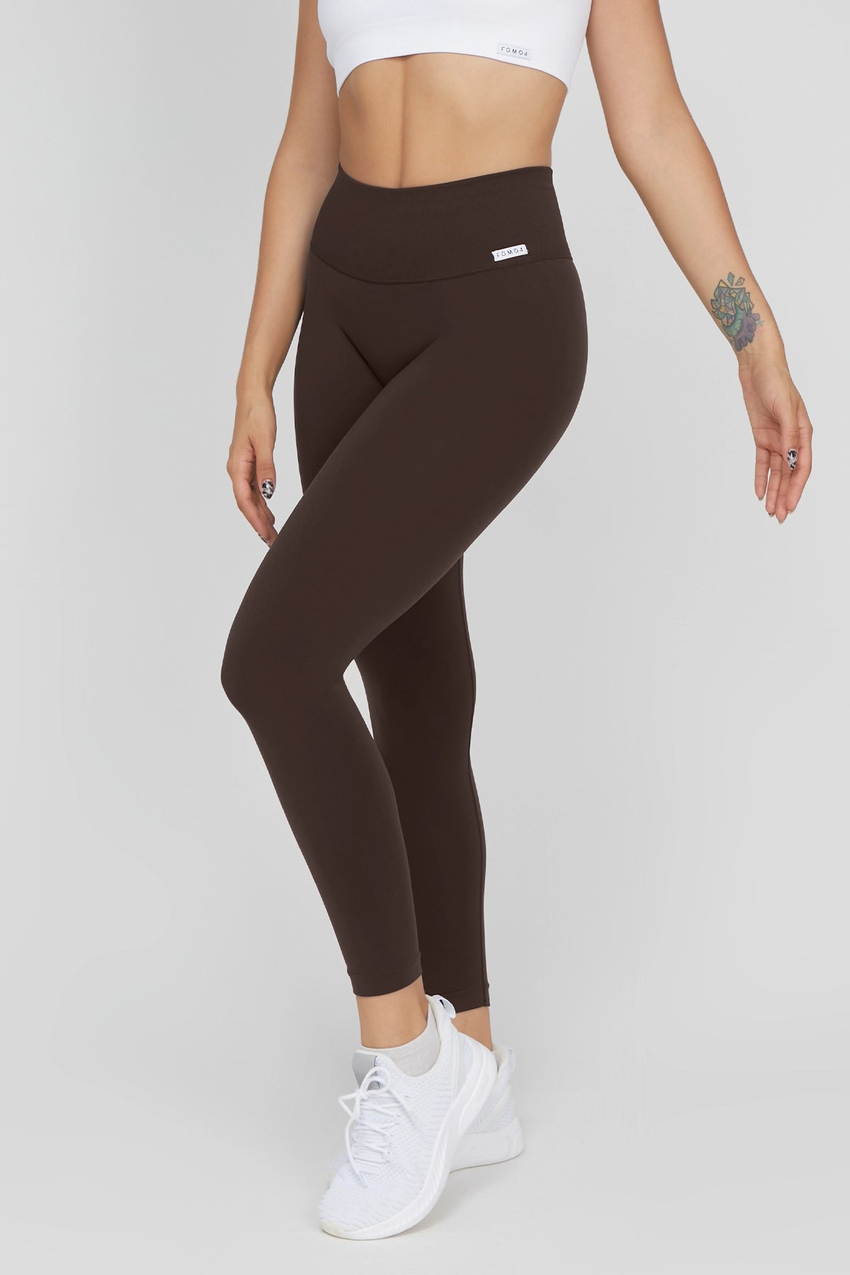 Leggings sportivi con tecnologia FIR soft push up senza arricciatura Shape - Up Fgm04 2.0 Marrone Pancia Piatta - FGM04 - LEGGINGS ANTICELLULITE - fgm04