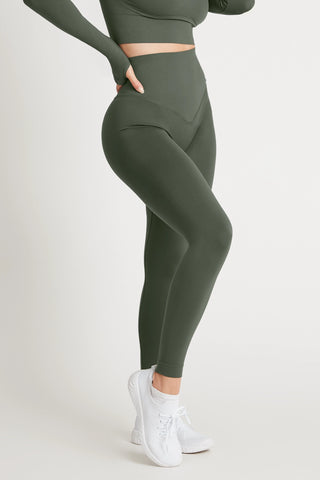 Leggings sportivi con tecnologia FIR push up con arricciatura Gym Fashion Verde - FGM04 - LEGGINGS ANTICELLULITE - fgm04