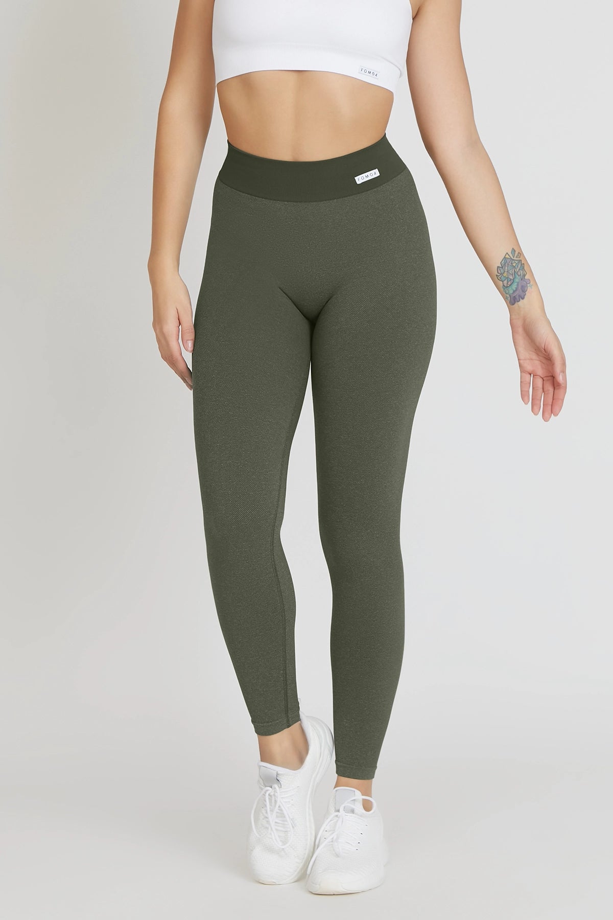 Leggings sportivi basici con tecnologia FIR JEANS BASIC Verde - FGM04 - LEGGINGS ANTICELLULITE - fgm04