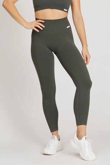 Leggings sportivi con tecnologia FIR soft push up senza arricciatura Confidence Coal Green - FGM04 - LEGGINGS ANTICELLULITE - fgm04