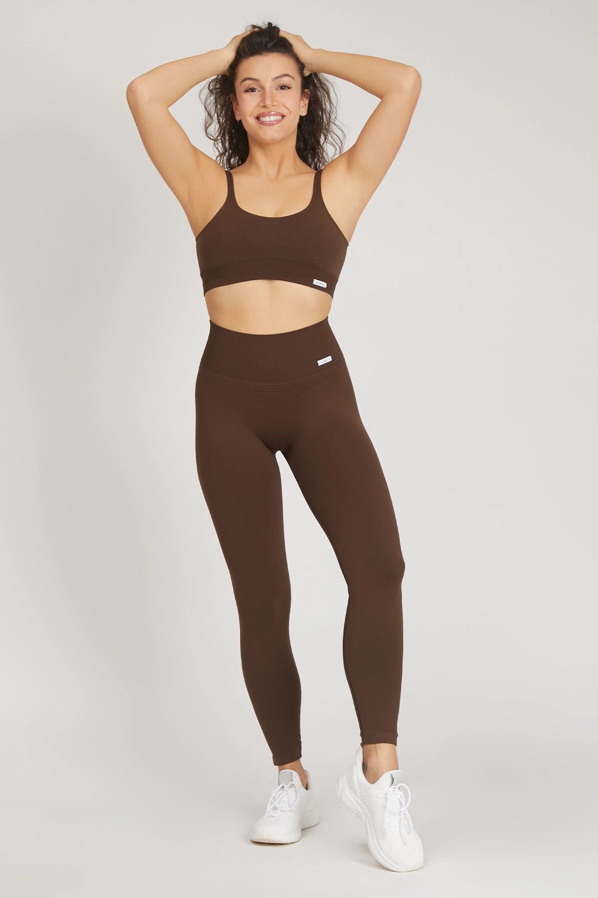 Leggings sportivi con tecnologia FIR soft push up senza arricciatura Confidence Cioccolato - FGM04 - LEGGINGS ANTICELLULITE - fgm04