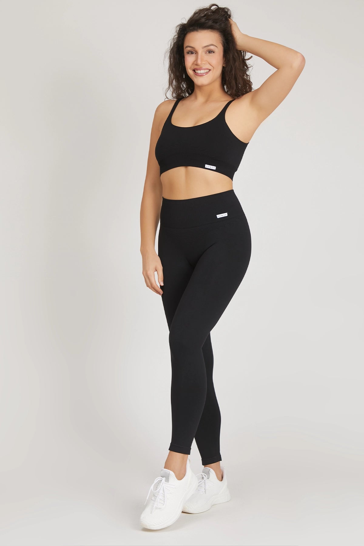 Leggings sportivi con tecnologia FIR soft push up senza arricciatura Confidence Nero - FGM04 - LEGGINGS ANTICELLULITE - fgm04