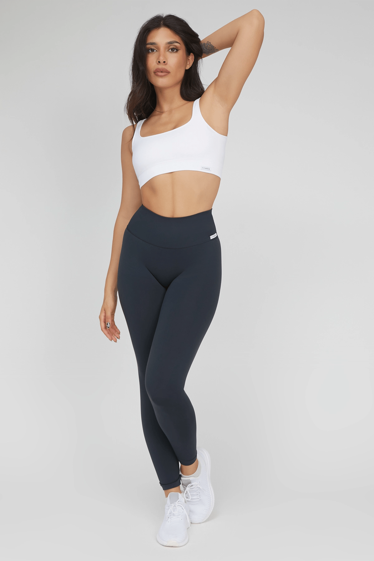 Leggings sportivi con tecnologia FIR soft push up senza arricciatura Shape - Up Fgm04 2.0 Grigio Pancia Piatta - FGM04 - LEGGINGS ANTICELLULITE - fgm04