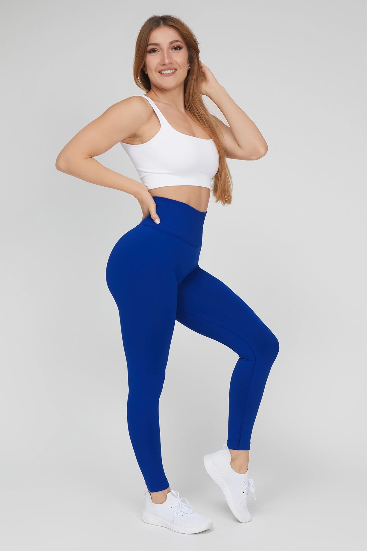 Leggings sportivi con tecnologia FIR soft push up senza arricciatura Shape - Up Fgm04 2.0 Blu Elettrico Pancia Piatta - FGM04 - LEGGINGS ANTICELLULITE - fgm04