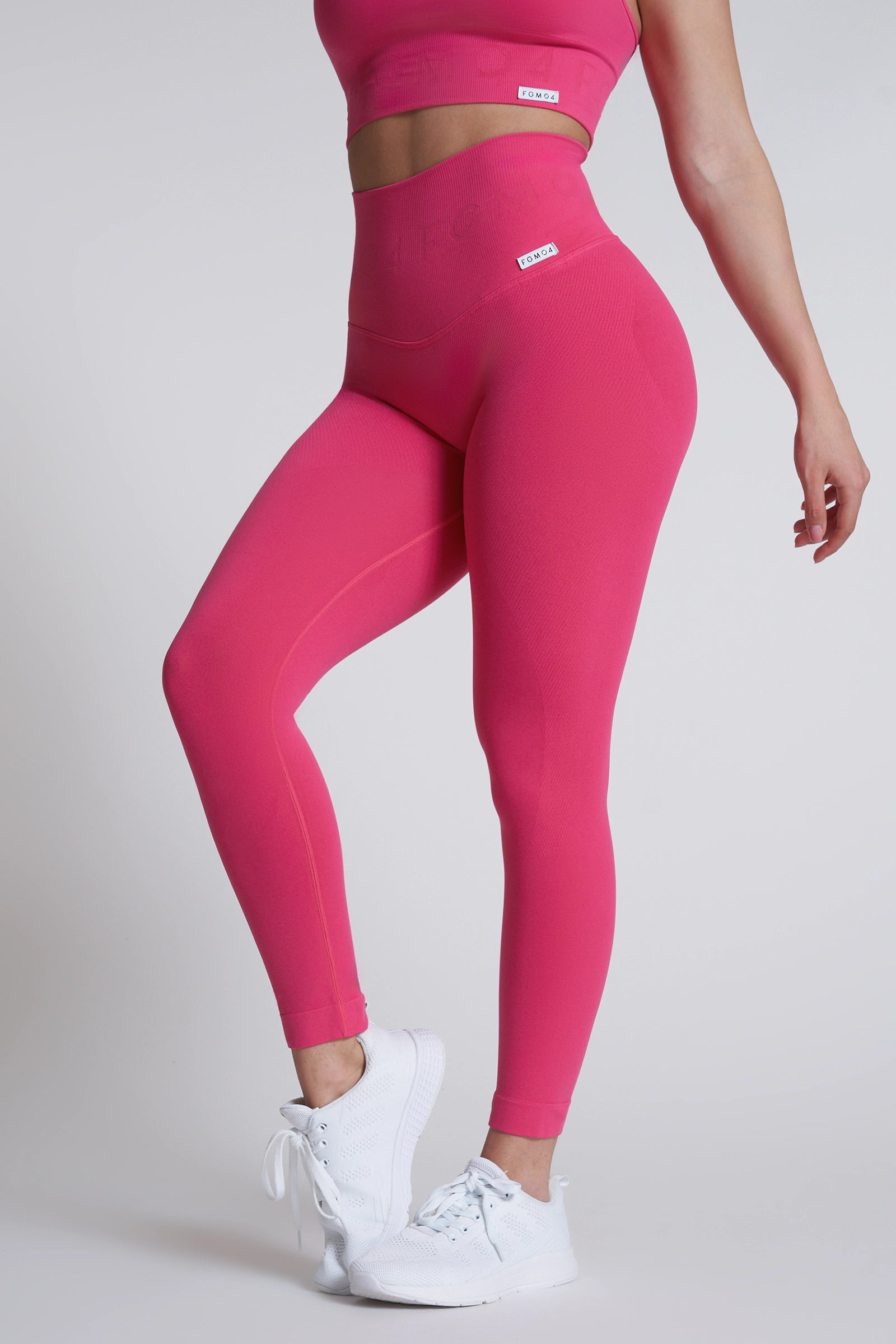 Leggings sportivi con tecnologia FIR push up con arricciatura Monogram Roseberry - FGM04 - LEGGINGS ANTICELLULITE - fgm04