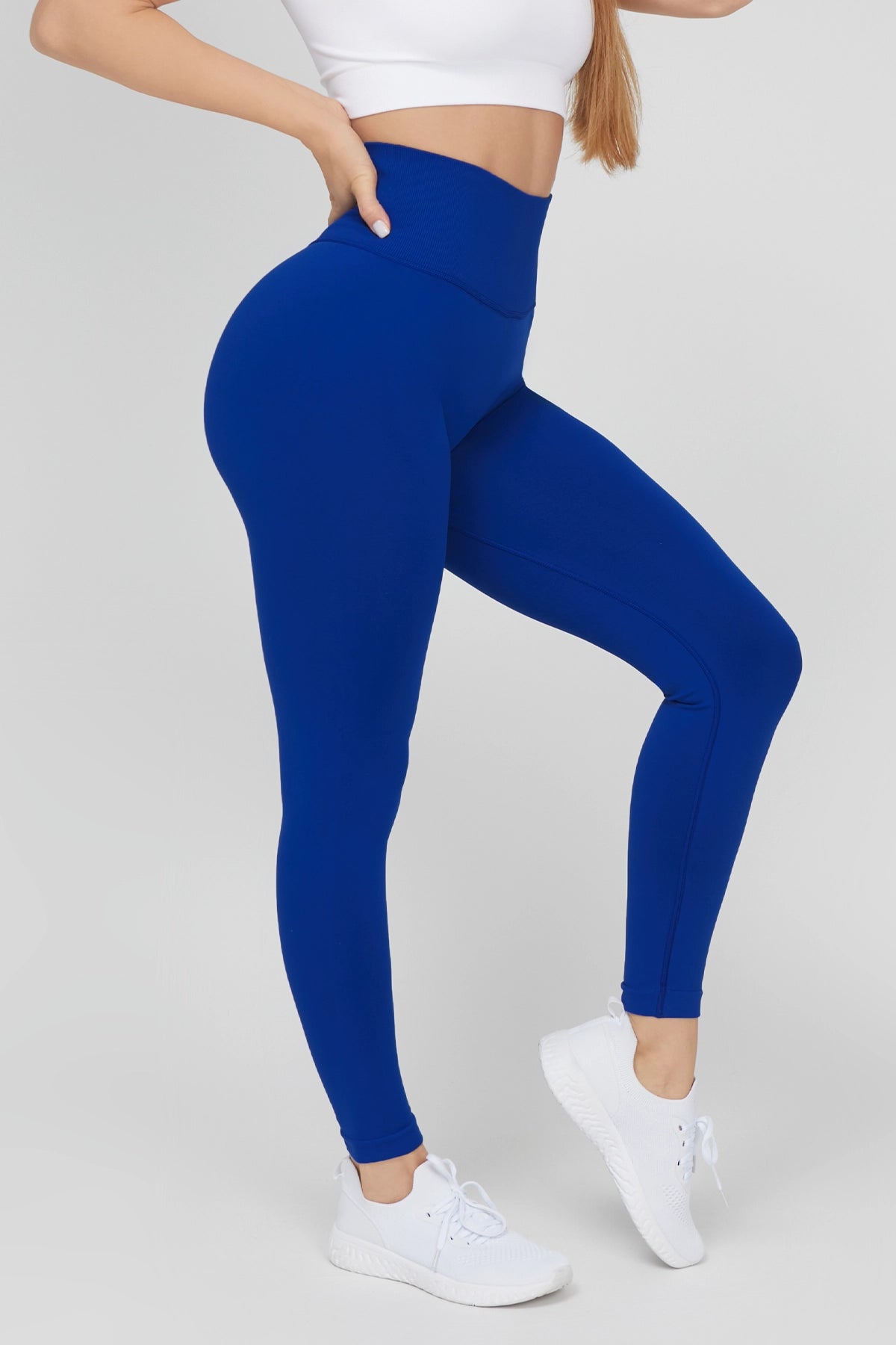Leggings sportivi con tecnologia FIR soft push up senza arricciatura Shape - Up Fgm04 2.0 Blu Elettrico Pancia Piatta - FGM04 - LEGGINGS ANTICELLULITE - fgm04