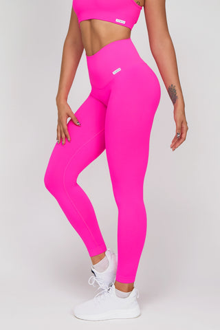 Leggings sportivi con tecnologia FIR push up con arricciatura All - Up Fuxia Fluo - FGM04 - LEGGINGS ANTICELLULITE - fgm04