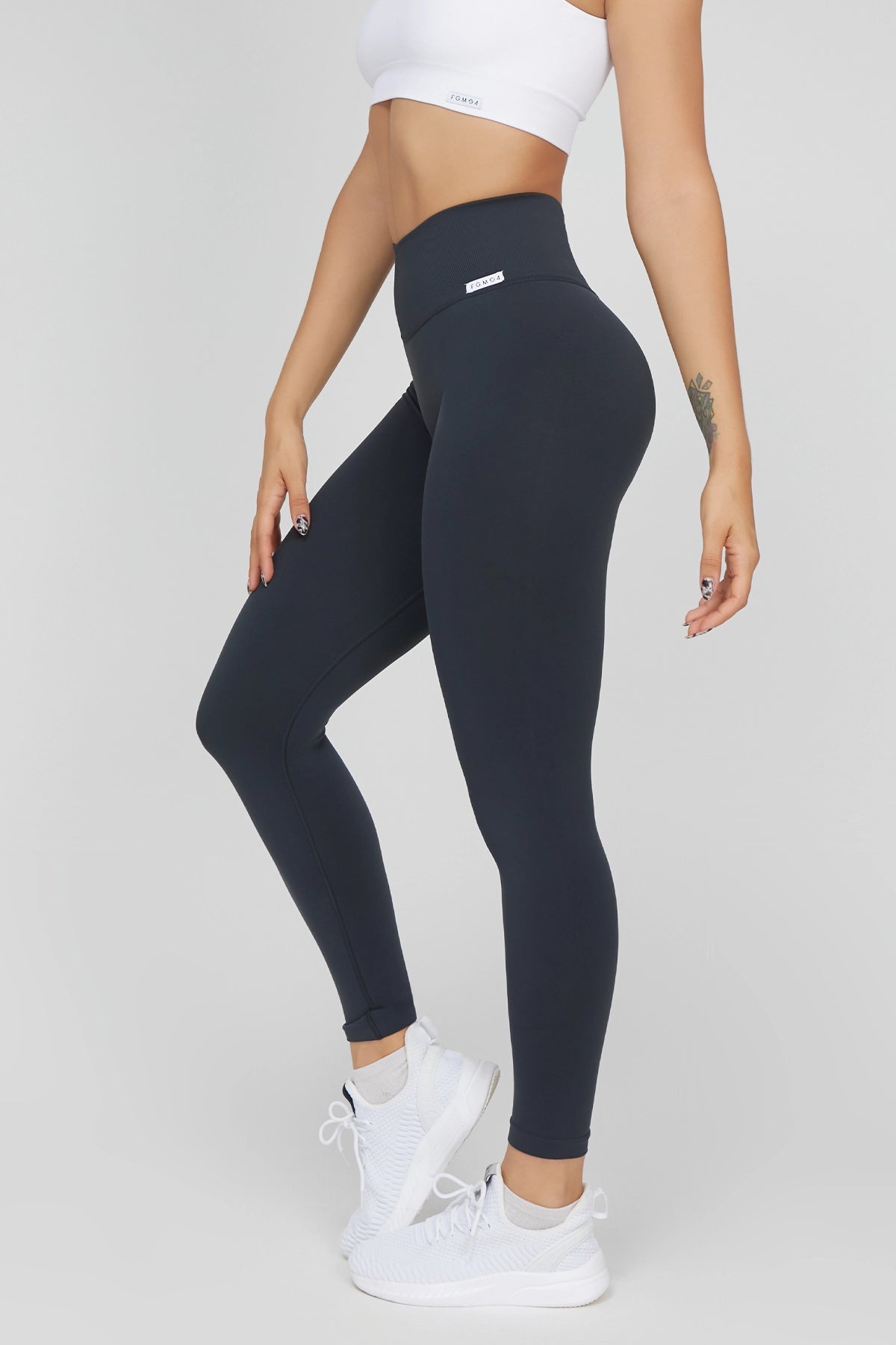 Leggings sportivi con tecnologia FIR soft push up senza arricciatura Shape - Up Fgm04 2.0 Grigio Pancia Piatta - FGM04 - LEGGINGS ANTICELLULITE - fgm04
