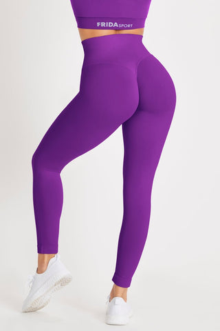 Leggings sportivi con tecnologia FIR push up con arricciatura All - Up Violet - FGM04 - LEGGINGS ANTICELLULITE - fgm04