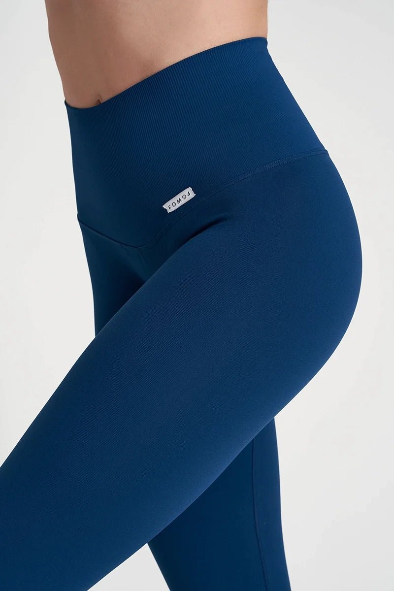 Leggings sportivi con tecnologia FIR push up con arricciatura a zampa di elefante Blu Petrolio - fgm04 - LEGGINGS ANTICELLULITE - fgm04