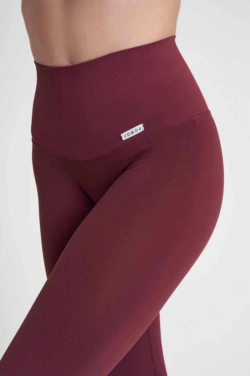 Leggings sportivi con tecnologia FIR push up con arricciatura a zampa di elefante Merlot - fgm04 - LEGGINGS ANTICELLULITE - fgm04
