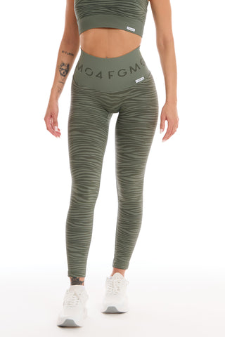 Legginsy Push-Up Jungle Tiger 2.0 Szałwiowozielone