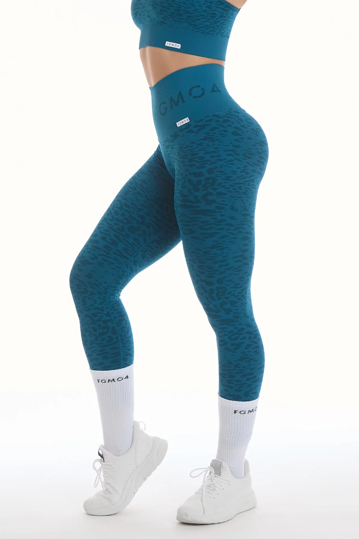 Leggings Push Up Jungle Leopardo 2.0 Lyon Blue - FGM04 - LEGGINGS ANTICELLULITE - fgm04