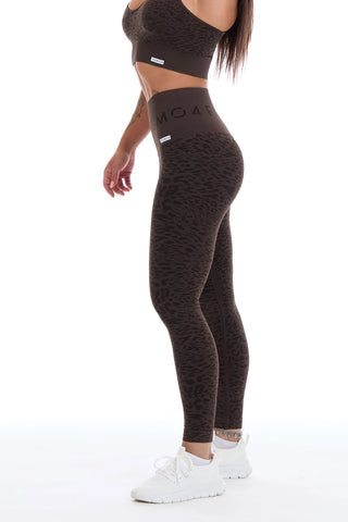 Leggings Push Up Jungle Leopardo 2.0 Caffè - FGM04 - LEGGINGS ANTICELLULITE - fgm04