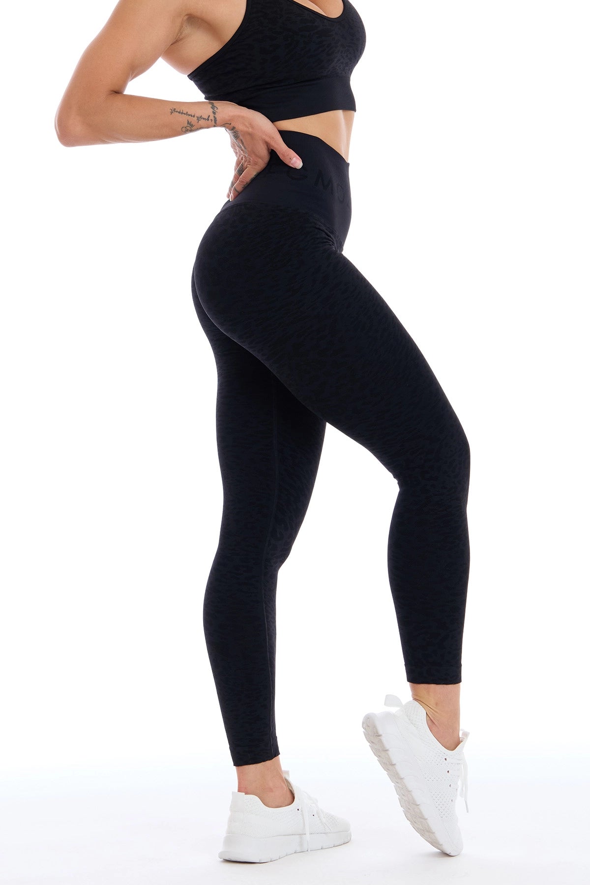 Leggings Push Up Jungle Leopardo 2.0 Nero - FGM04 - LEGGINGS ANTICELLULITE - fgm04