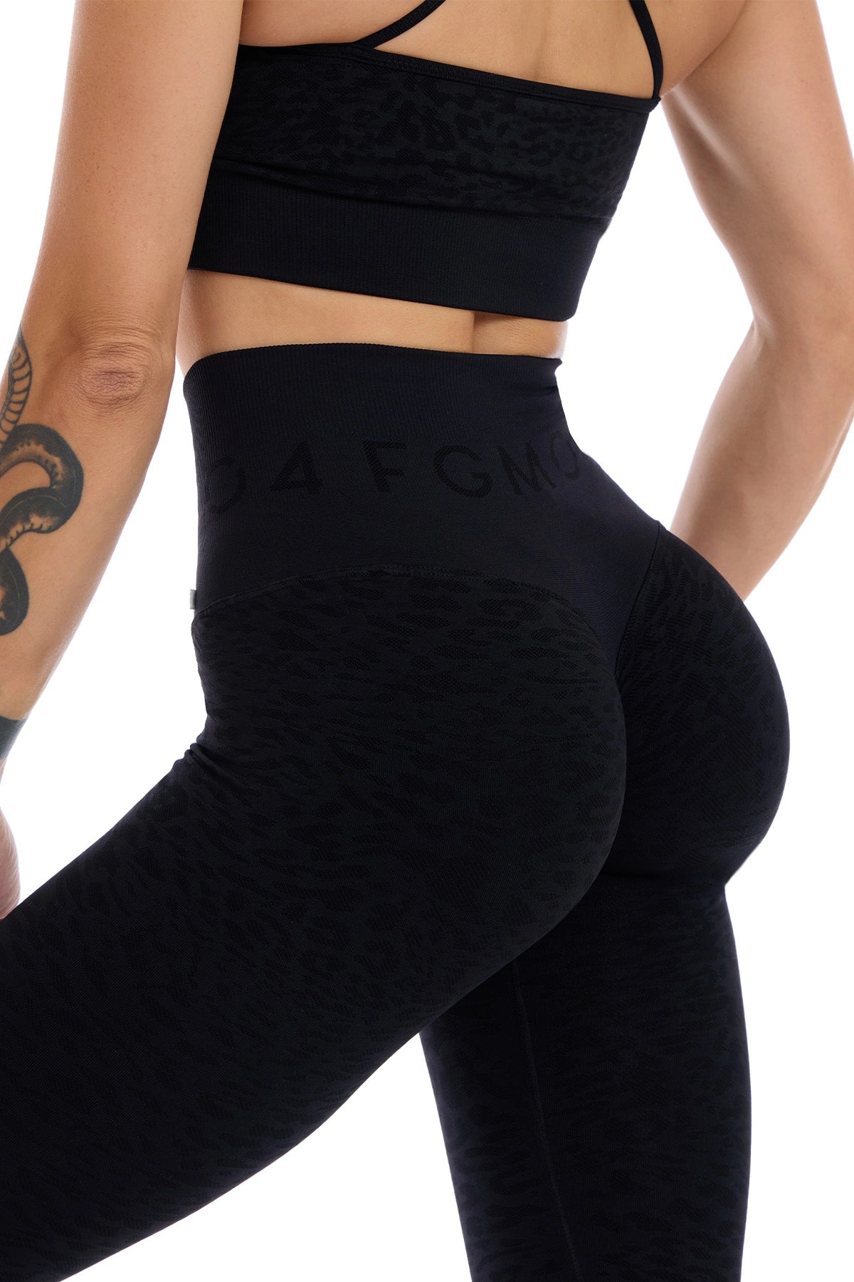 Leggings Push Up Jungle Leopardo 2.0 Nero - FGM04 - LEGGINGS ANTICELLULITE - fgm04