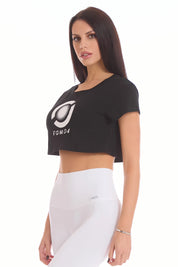 T-Shirt Crop Focus Fgm04 Nero - FGM04 - Linea Ikonic - fgm04