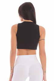 Canotta Crop Essential Fgm04 Nero - FGM04 - Linea Ikonic - fgm04