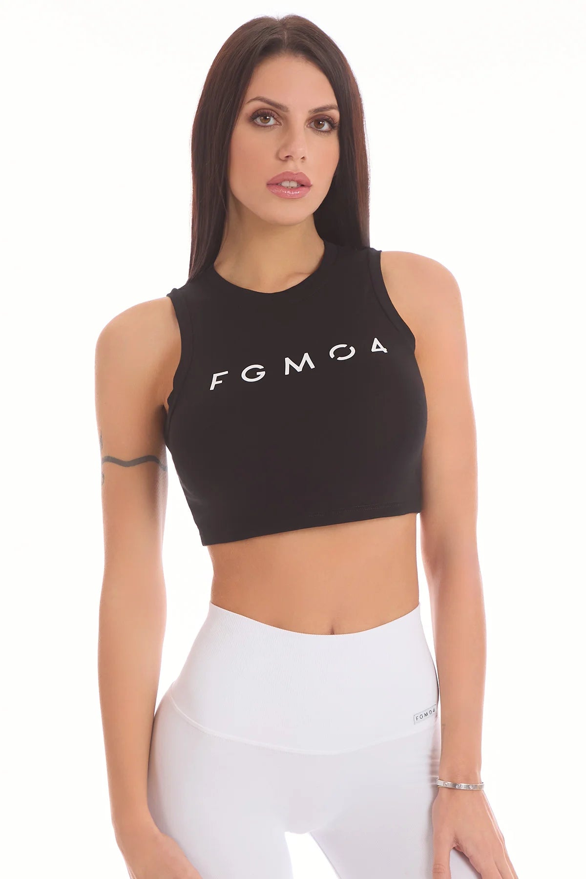 Canotta Crop Essential Fgm04 Nero - FGM04 - Linea Ikonic - fgm04