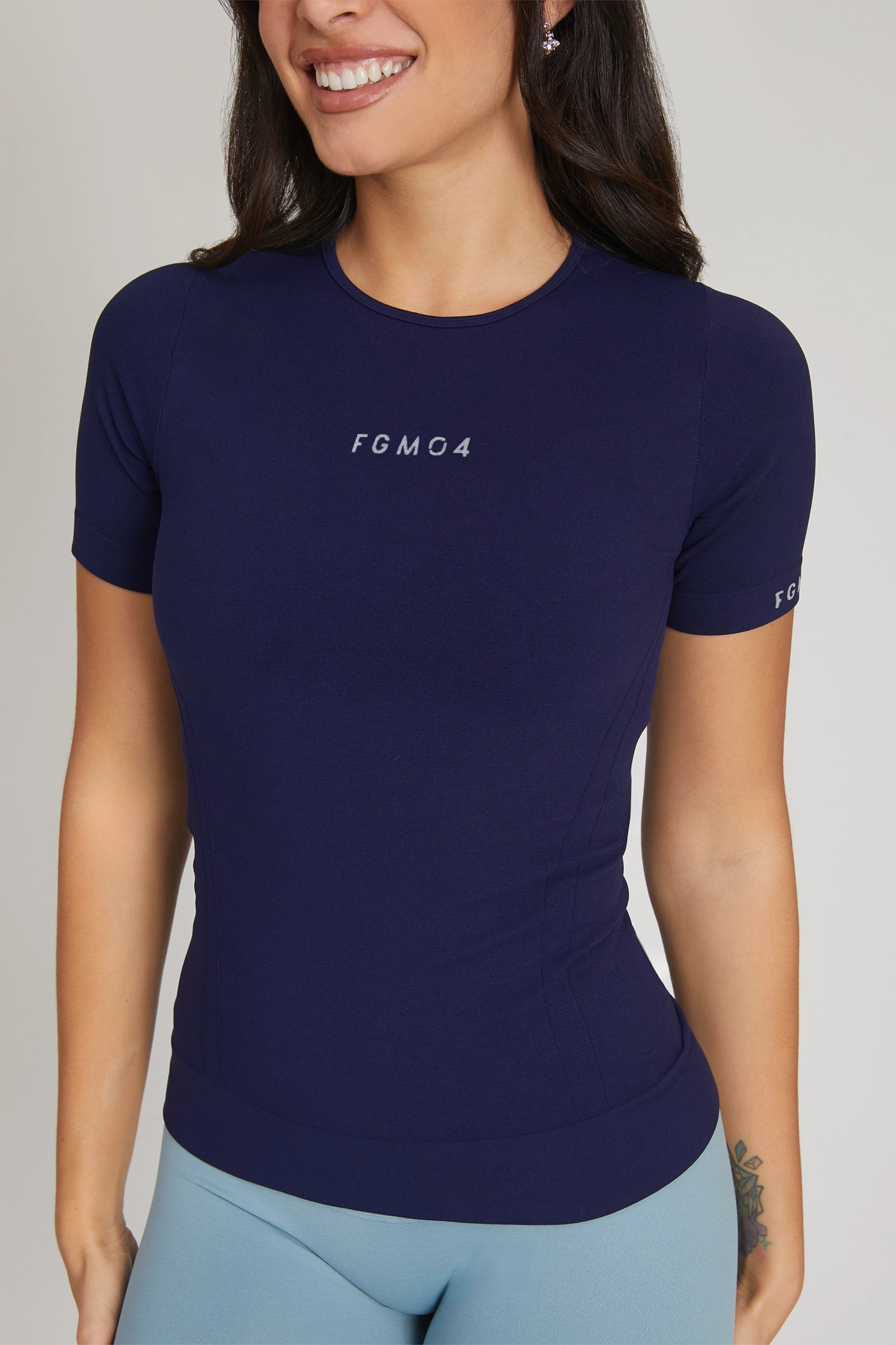 Maglia sportiva tecnica uomo Manica corta con tecnologia FIR snellente Fgm04 2.0 Sport Unisex Blu Notte - FGM04 - Maglie e Top - fgm04