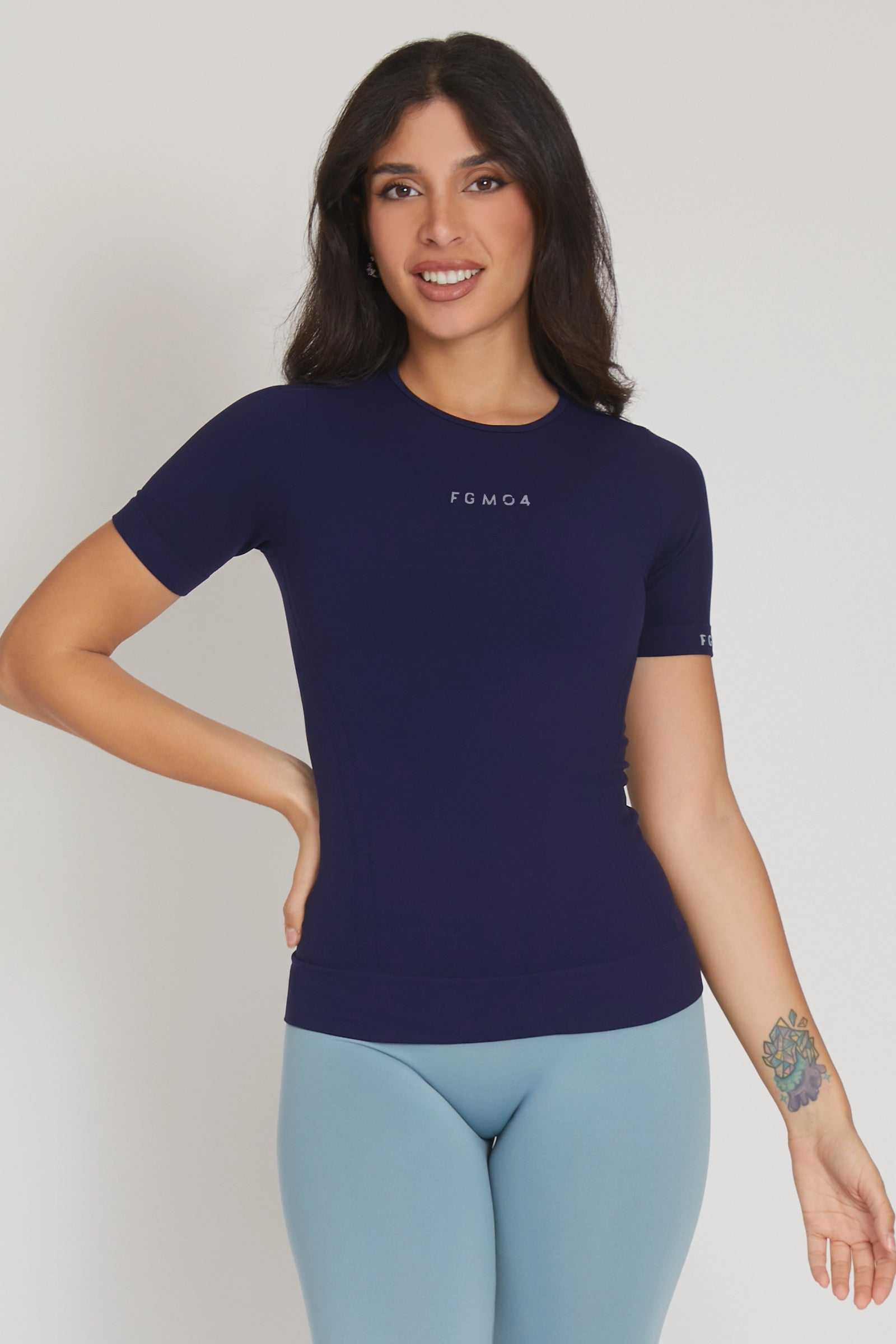 Maglia sportiva tecnica uomo Manica corta con tecnologia FIR snellente Fgm04 2.0 Sport Unisex Blu Notte - FGM04 - Maglie e Top - fgm04