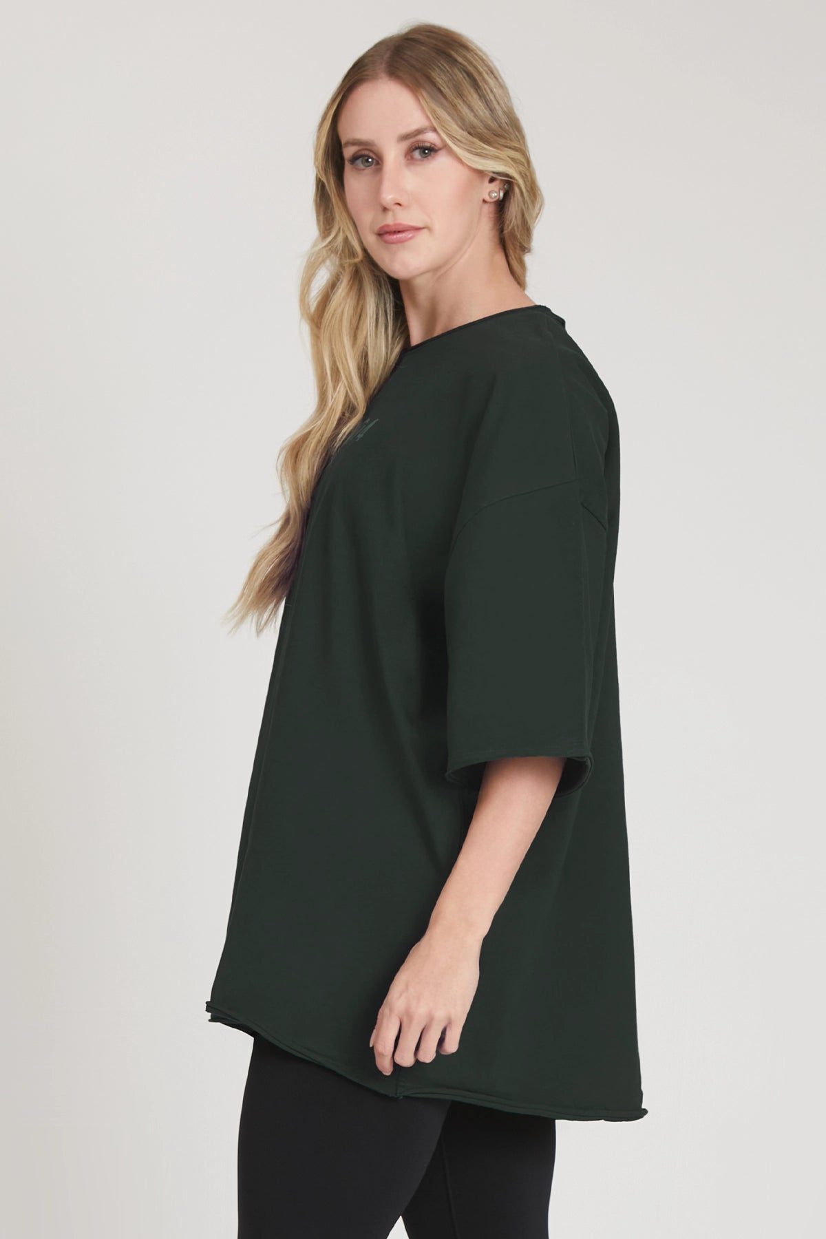 Maglia sportiva t-shirt in cotone oversize unisex WorkOut Extra Large Verde Pino - FGM04 - Linea Ikonic - fgm04