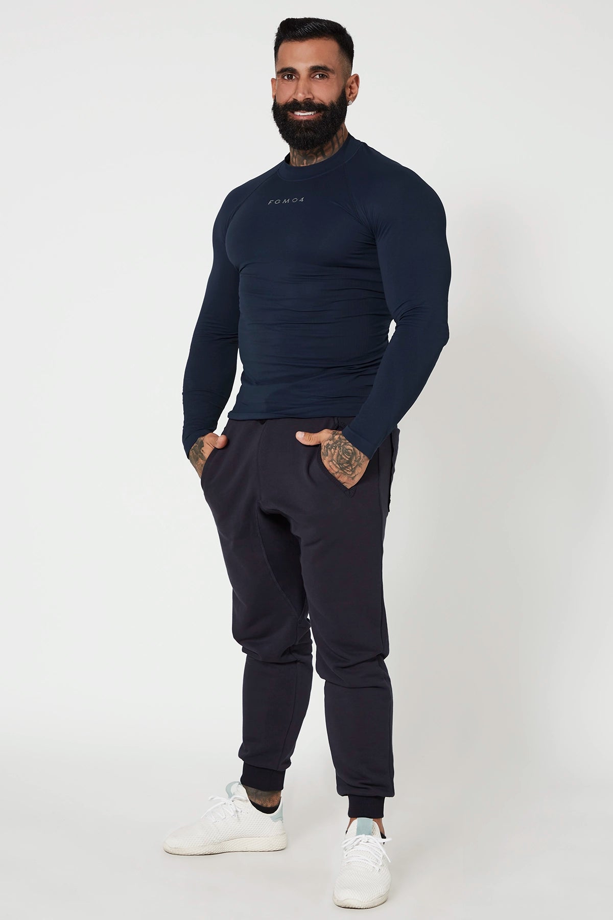 Maglia sportiva tecnica uomo Manica lunga traspirante antiodore Lupetto Uomo Blu - FGM04 - Linea Ikonic Uomo - fgm04