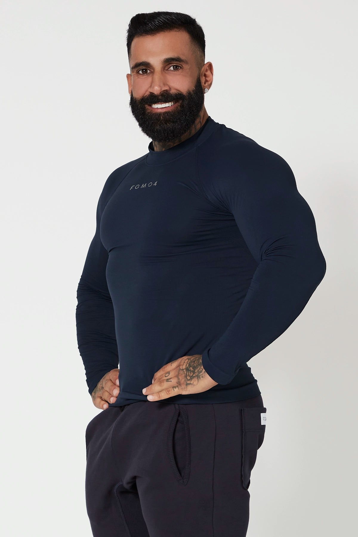 Maglia sportiva tecnica uomo Manica lunga traspirante antiodore Lupetto Uomo Blu - FGM04 - Linea Ikonic Uomo - fgm04