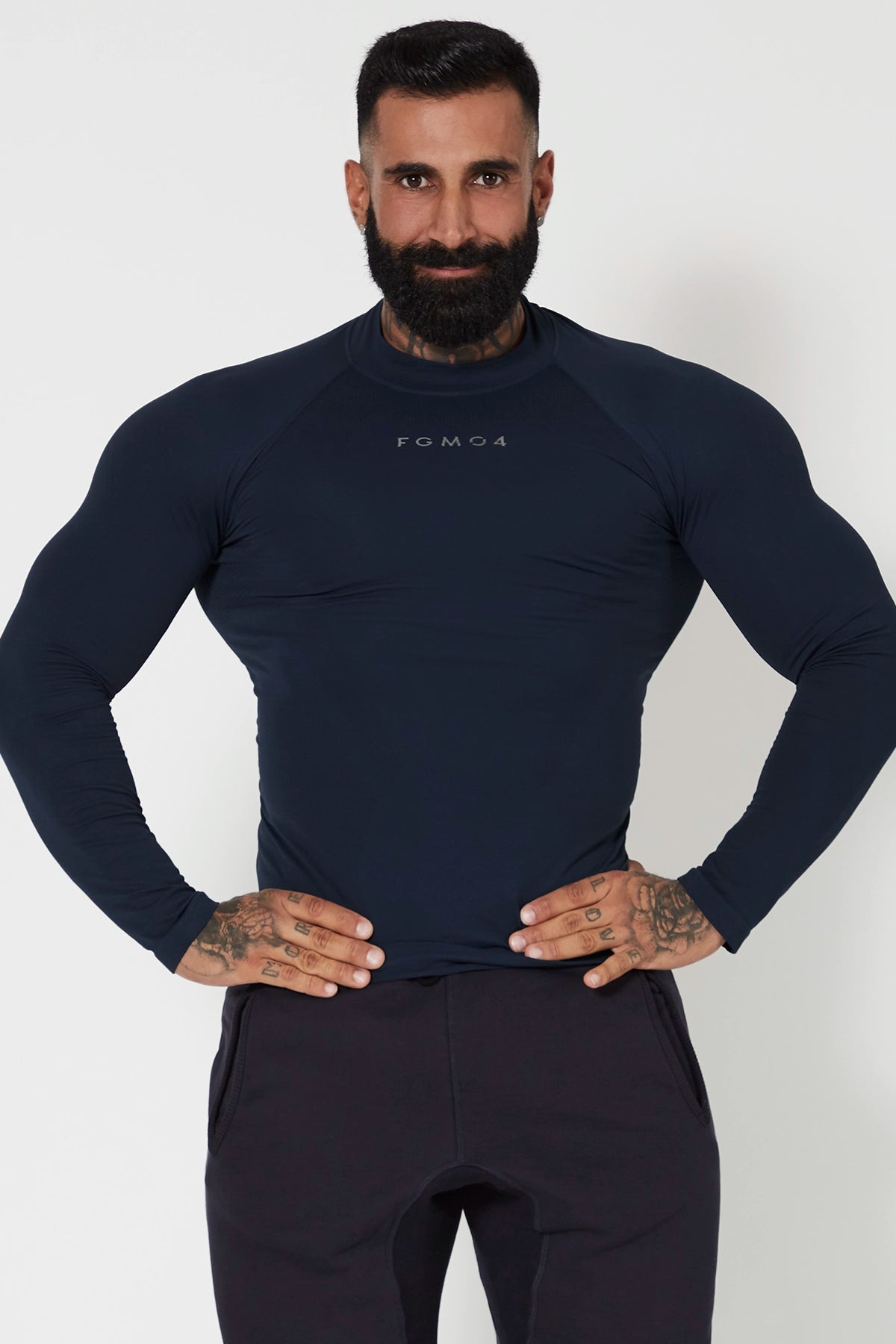 Maglia sportiva tecnica uomo Manica lunga traspirante antiodore Lupetto Uomo Blu - FGM04 - Linea Ikonic Uomo - fgm04